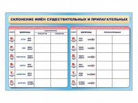 Фрагмент (демонстрационный) маркерный (двухсторонний) "Склонение имен существительных и прилагательных" - «globural.ru» - Чебоксары