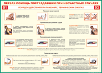 Таблица Порядок действий при ранениях и термических ожогах	 1000*1400 винил - «globural.ru» - Чебоксары