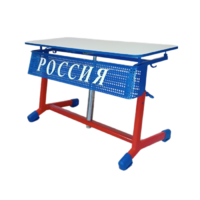 Стол ученический двухместный "Патриот-2о" на газовом лифте (р.гр. № 3-7 и наклоном столешницы) - «globural.ru» - Чебоксары