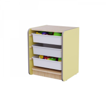 Одинарный модуль для хранения игрушек из коллекции мебели «НЕГА» (цвет желтый) - «globural.ru» - Чебоксары