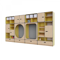 Детская стенка с местом для хранения и зонами отдыха из коллекции «НЕГА» (цвет желтый) - «globural.ru» - Чебоксары