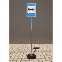 Знак дорожный "Место остановки автобуса" 5.16 типоразмер 40 на стойке с основанием 3кг - «globural.ru» - Чебоксары