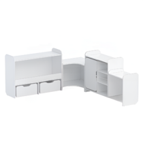 Набор стеллажей для игрушек и пособий "Росток" (белый) - «globural.ru» - Чебоксары