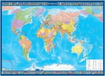 Настенная политическая карта мира с флагами на английском языке - «globural.ru» - Чебоксары