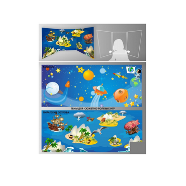 Стенд для сюжетно-ролевых игр 2-х сторонний (пиратские острова, космос) - «globural.ru» - Чебоксары